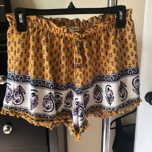 Yellow floral shorts